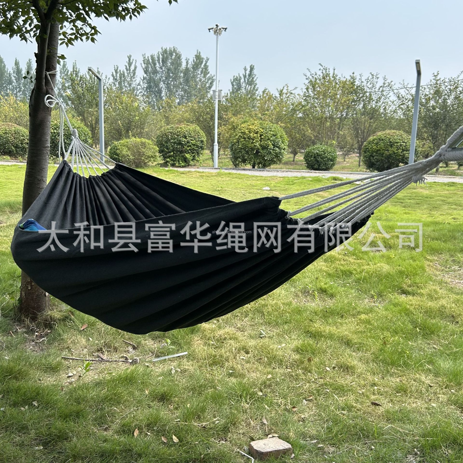 Fuente de la fábrica de lona blanca hamaca al aire libre al por mayor color sólido 2 M Individual Doble hamaca al aire libre orden de comercio exterior