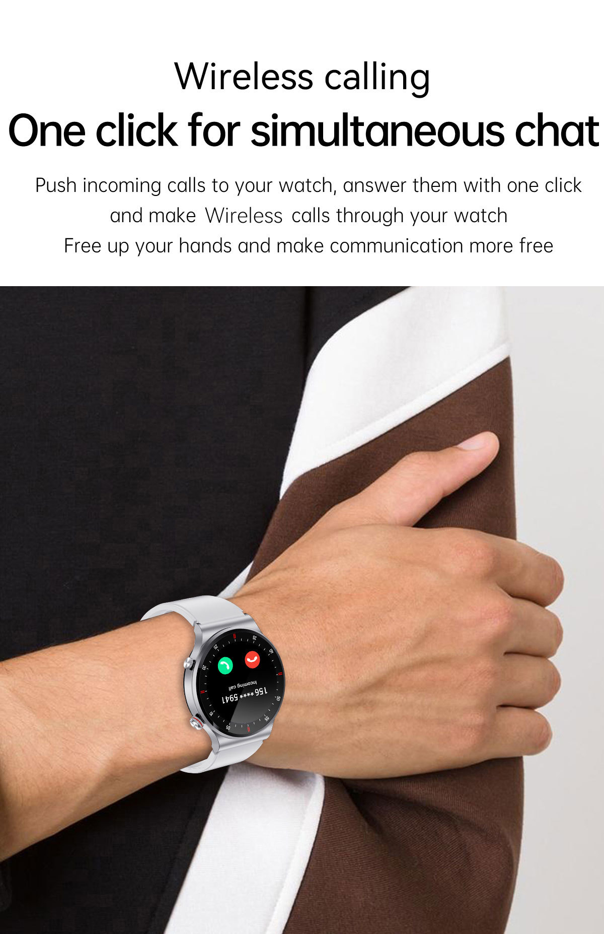 Men's Smartwatch Bluetooth Calling Heart Rate Blood Pressure Monitor_voghion.com