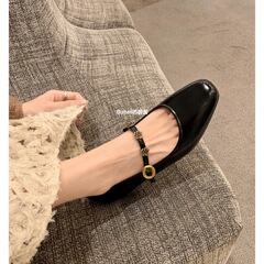 现货~苏茵茵 曼塔玫瑰~4cm内增高玫瑰金扣玛丽珍单鞋女通勤女鞋