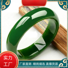 玉镯外蒙料高仿新疆和田碧玉镯子批发菠菜绿玉石玉器女款手镯批发