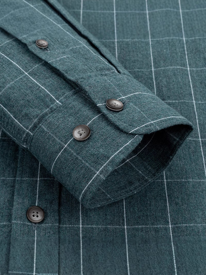 Procesamiento personalizado de algodón hombre de manga larga negocios ocio oxford enzima lavado con agua a rejilla camisa de algodón