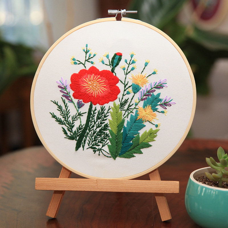 Hecho a mano de los niños DIY pintura bordado material paquete decoración Lu bordado su bordado europeo hojas Cruz puntada Kit