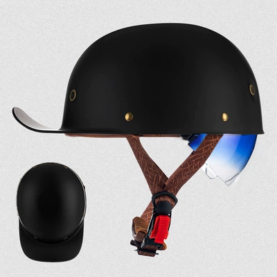 Motosiklet kaskı (dəbilqə) — Electric Vehicle Helmet, New National Standard - rw03s-matte-black-with-blue-lenses-m-size-53-54cm