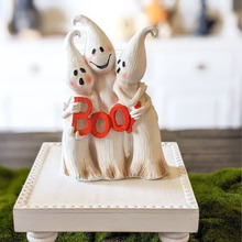 跨境新款万圣节可爱幽灵小矮人创意派对装饰庭院树脂工艺品摆件