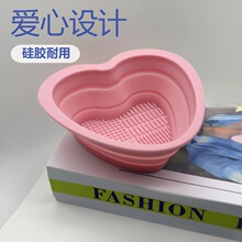 跨境硅胶洗刷碗爱心型化妆刷子清洗器粉扑清洁碗美妆蛋硅胶洗刷垫