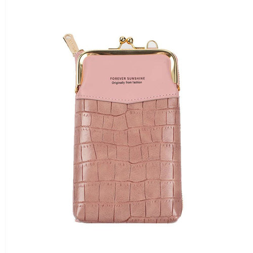 Cross-border new women's mobile phone bag vertical zipper wallet crocodile pattern series cross-body shoulder bag