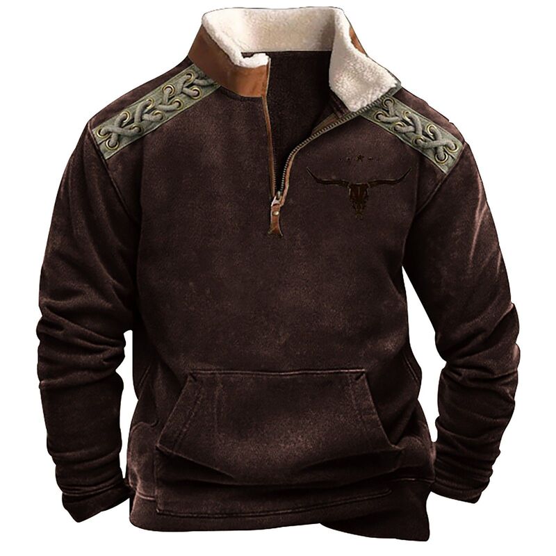 2026 popular oversized men's autumn and winter fleece-lined long-sleeve sweatshirt with Yellowstone Park print and pockets 2026 popular oversized men's autumn and winter fleece-lined long-sleeve sweatshirt with Yellowstone Park print and pockets
