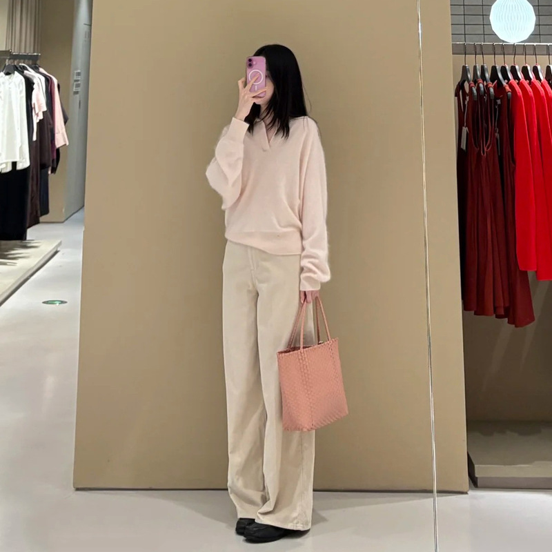 Cs Women's Half Open Lapel Wool Long Sleeve Sweater Women's 2025 Autumn Pullover Sweater 1289007001 Cs Women's Half Open Lapel Wool Long Sleeve Sweater Women's 2025 Autumn Pullover Sweater 1289007001
