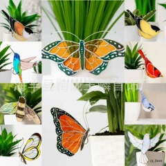跨境新品翠鳥蝴蝶蜜蜂彩色裝飾捕光器窗戶掛件禮物