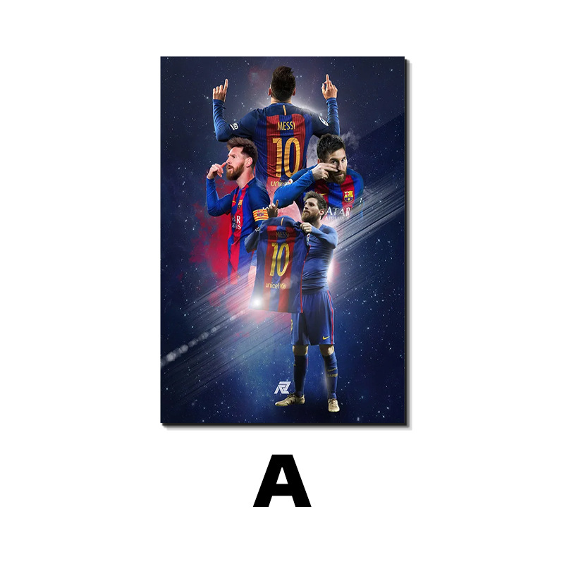Estrella del fútbol Messi Decoración Pintura Carteles Copa del Mundo Deportistas Sala de estar Dormitorio Paredes Pintura en lienzo Jet