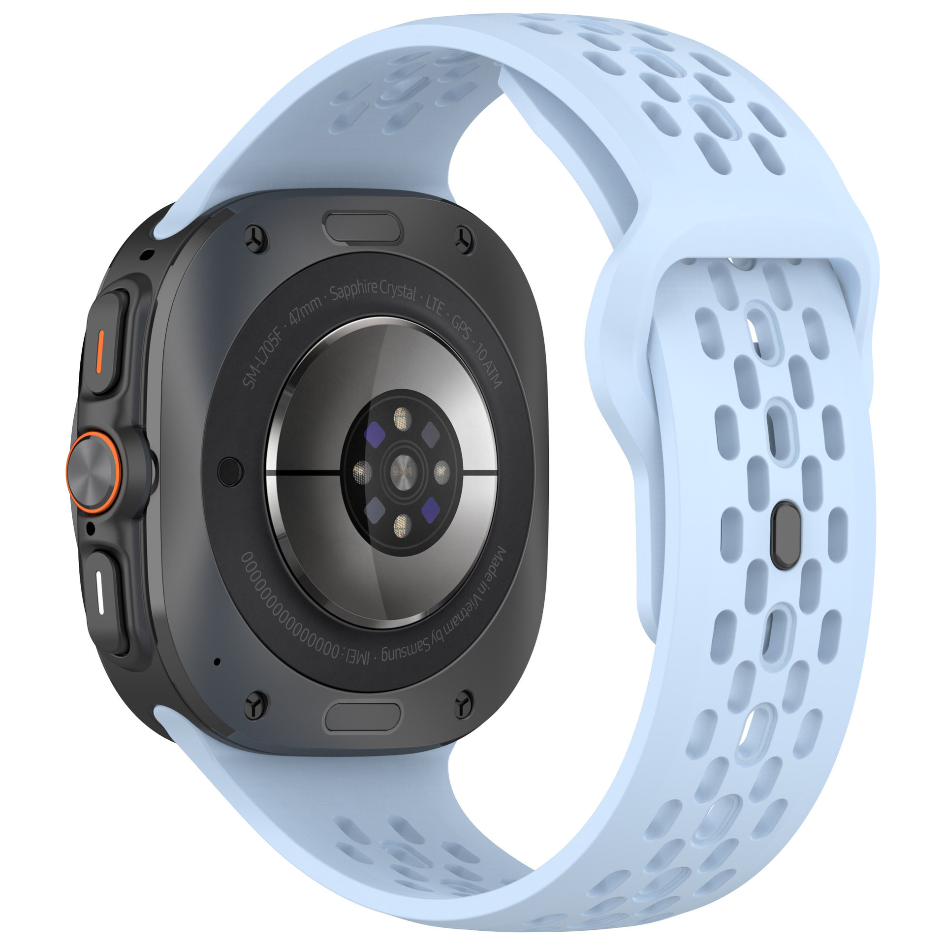 Suitable for the 47mm perforated sports breathable silicone replaceable watch strap of Samsung Galaxy watch7 ultra undefined