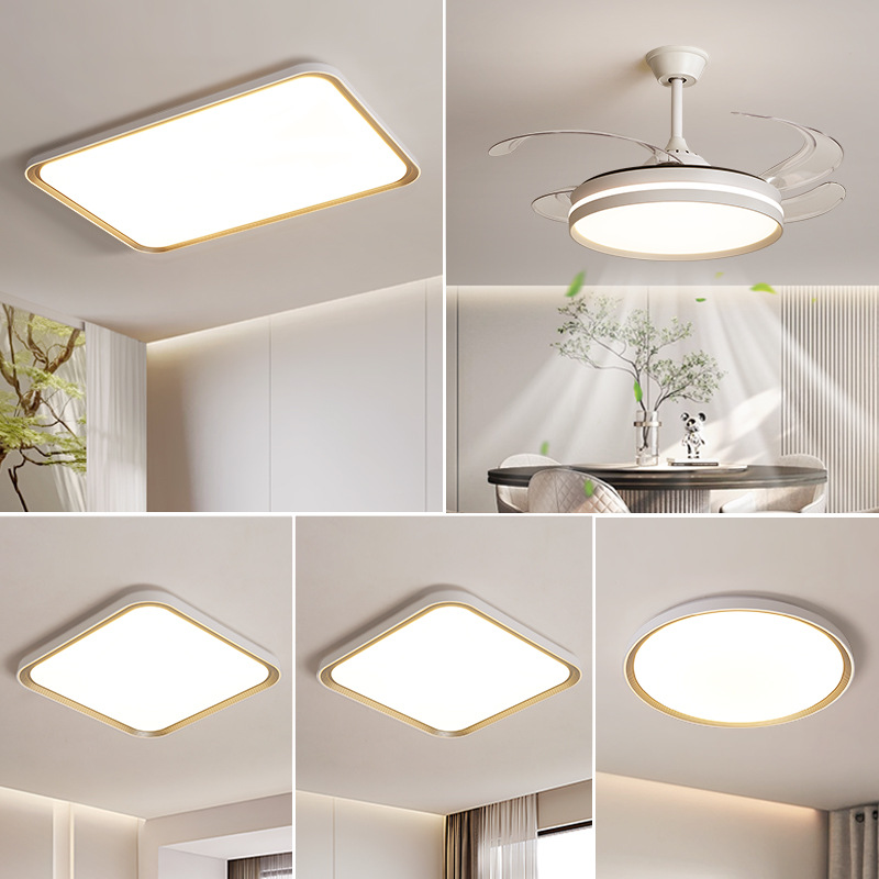Luz de sala de estar moderna y simple atmósfera de espectro completo protector de ojos super delgada lámpara de techo led toda la casa combinación de lámparas