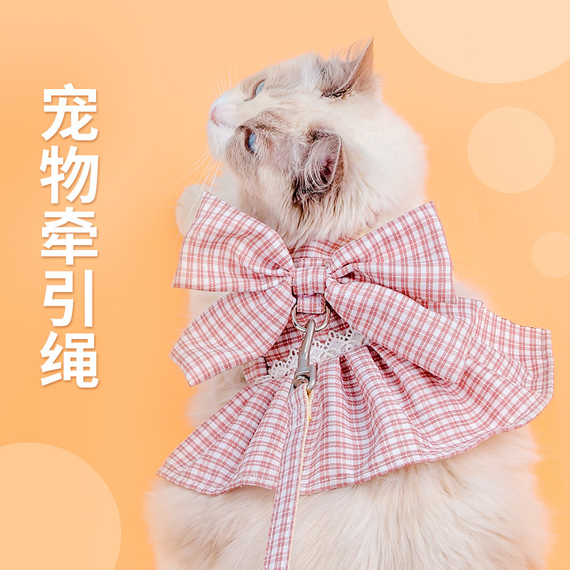 Suministros para mascotas Tronos transfronterizos de nuevo estilo arco de hadas correa para el pecho para gatos anti-deslizamiento correa para el pecho correa para gatos ajustable