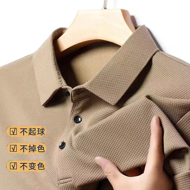 High-end Special Price Pure Cotton 100 Men's Long Sleeve T-shirt Autumn Lapel Loose plus size Casual Polo Shirt Dad T High-end Special Price Pure Cotton 100 Men's Long Sleeve T-shirt Autumn Lapel Loose plus size Casual Polo Shirt Dad T