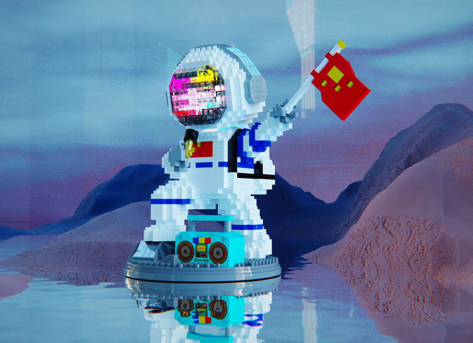 Astronaut with light