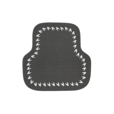 Internet Celebrity Light Luxury Camellia — Universal Foot Pad - white-houndstooth-edge-rear-row-floor-mats