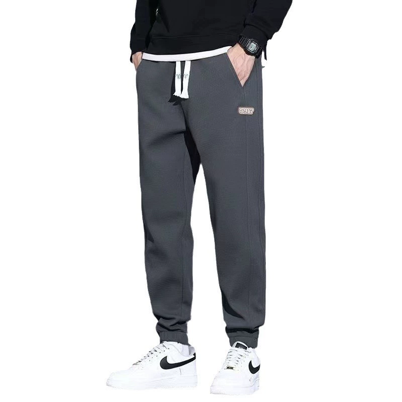 Демисезонные хаки мужские теплые спортивные брюки, oversize, эластичная талия
