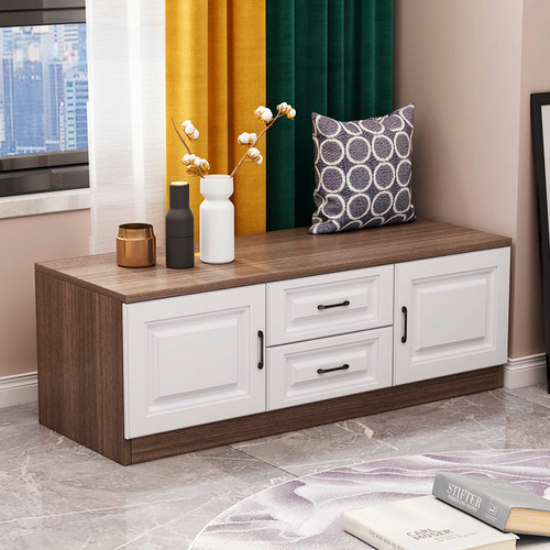 58C1 Balcony Window Cabinet Storage Cabinet Window Sill Drawer Cabinet Low Cabinet Floor Cabinet Balcony Storage Shelf Can Sit and Sleep