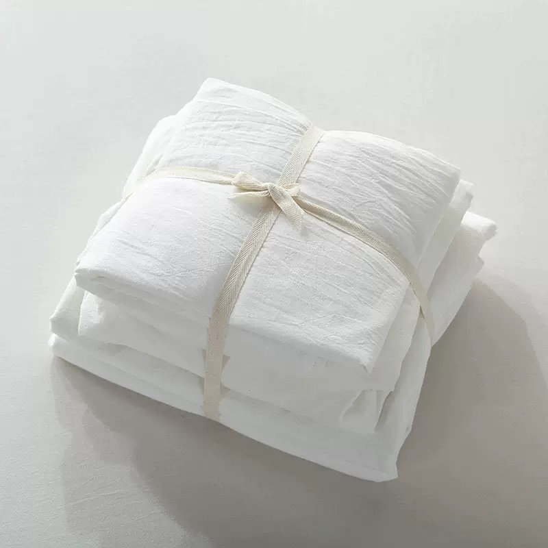 全棉纯色棉四件套纯棉色织素色酒店布草民宿床品套件被单旅馆批发