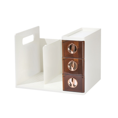 Simple bookshelf desktop bookshelf storage box light luxury fashion office student desktop books and stationery organization