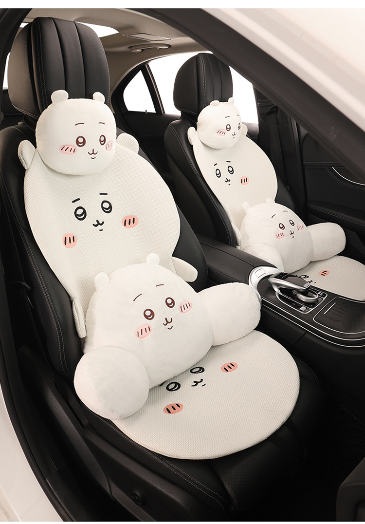 Car seat cushion made of linen, Usagi, Chiikawa, Hachiware, suitable for all seasons, cute cartoon design for girls