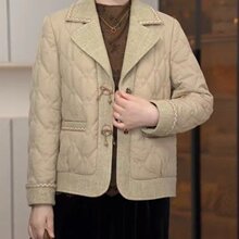 一件代发直播爆款妈妈拼接棉服外套2025秋冬新款翻领百搭保暖女装