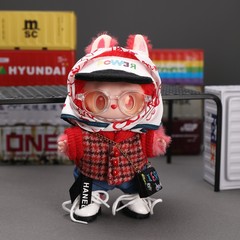 【新品】GD×labubu同款娃衣红色千鸟格拉布布娃衣labubu一代三代