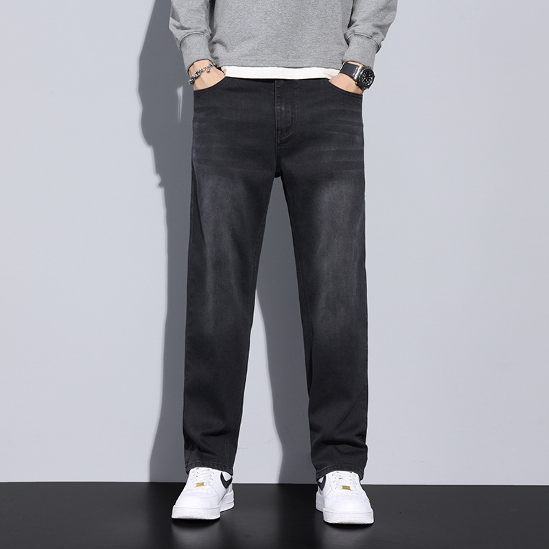 2026 primavera y otoño nuevos pantalones jeans de hombre relajados recto casual versátil pantalones de hombre delgados pantalones largos de otoño