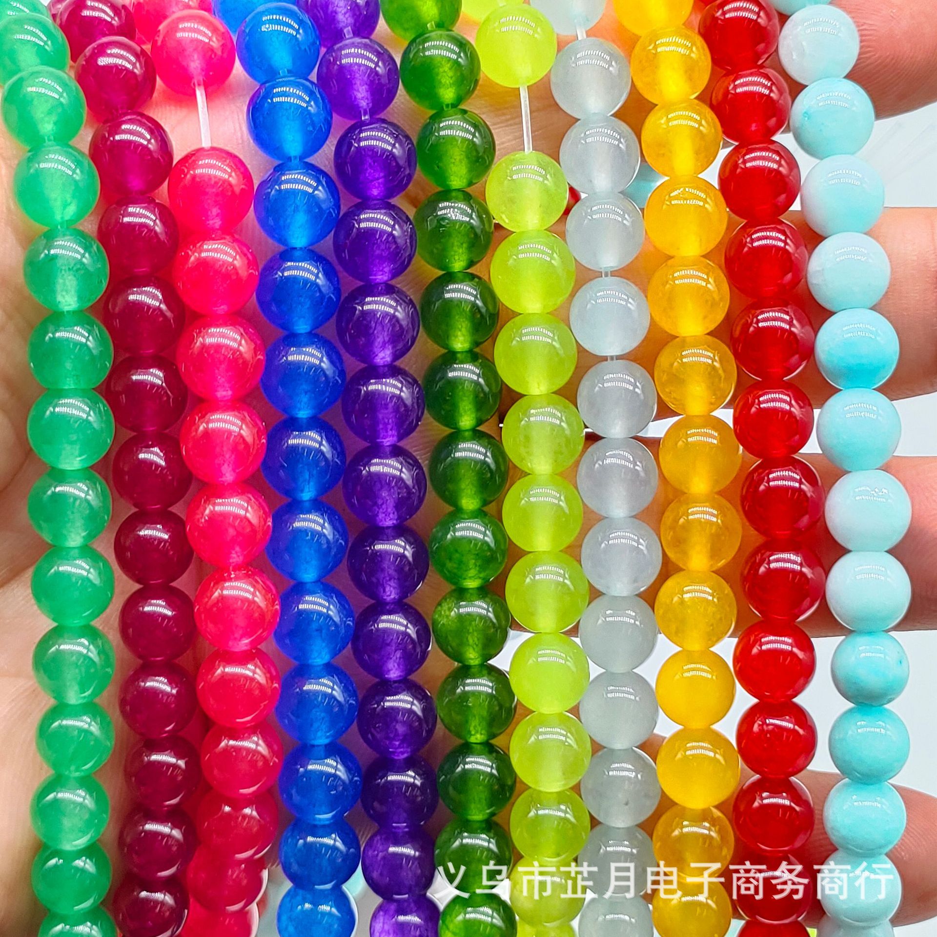 Live Stream Hot Selling Colored Jade Beads DIY Accessories Wenzhou Street Stall Supply Nephrite Beads Wholesale