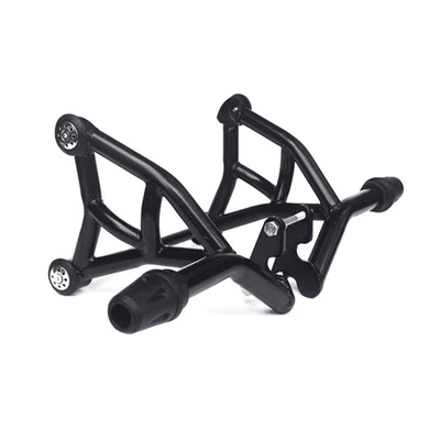 Suitable for Honda Road CB190SS bumper WH175-3A front anti-fall bar rear shelf rear armrest modification (Motorcycle bumper) - black-competitive-bar-black-cone-rubber-head