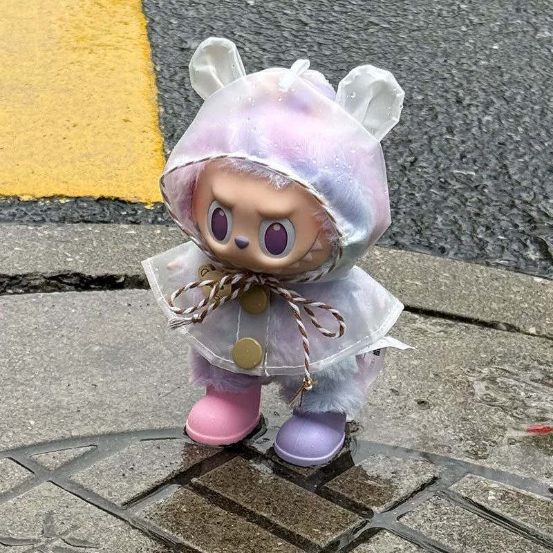 Только одежда] Подходит для плаща Labubu третьего поколения, передняя высокоэнергетическая одежда для куклы Labubu, комплект аксессуаров для стоячей одежды
