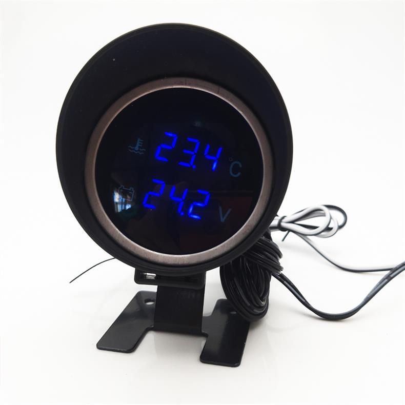 Lcd Car Water Temperature Voltmeter Two-In-One Combination Meter 12V24V Universal Truck Modified Digital Display Water Temperature Meter