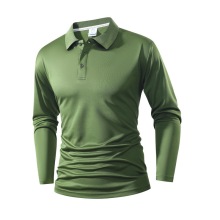 包邮跨境欧版春秋冬季新款Polo衫男高品质翻领长袖T恤上衣商务休