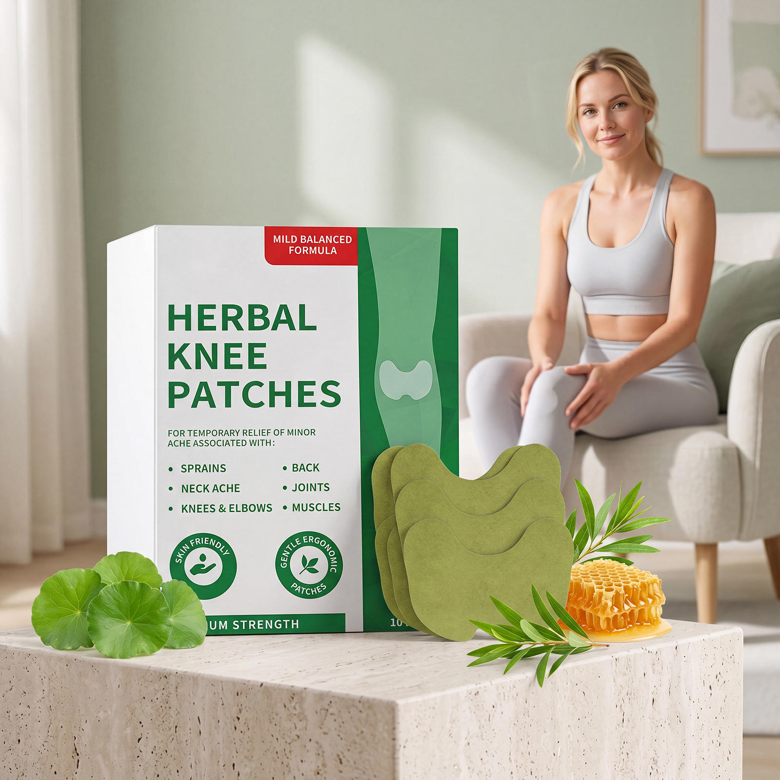 Herbal Joint Comfort Patches for the Care of Legs, Knee Joints, and Lumbar Muscles, Body Care Patches