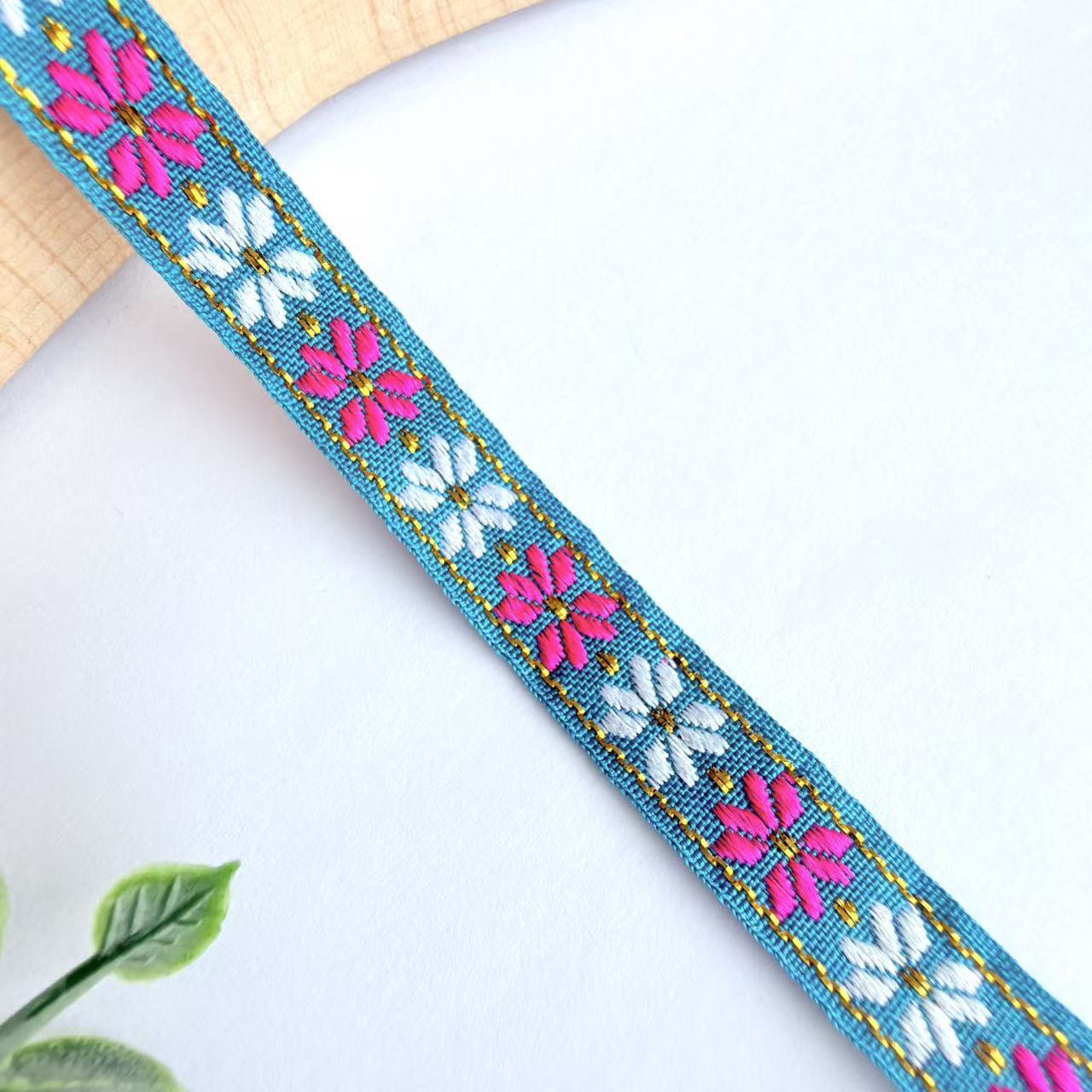 Cinta Jacquard de Estilo Étnico de 1 cm, Nylon, Decorativa, para Ropa y Manualidades image 28