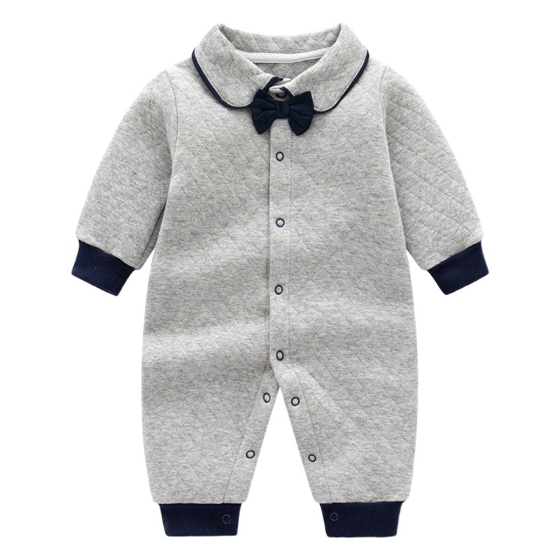 Nuevo mono de bebé recién nacido primavera y otoño de tres capas acolchado cálido ha aire algodón ropa de bebé Otoño e Invierno mameluco