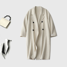 赫本风澳洲超细羊毛经典英伦风双面呢外套 简约宽松显瘦毛呢大衣