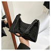 Fashionable underarm bag, trend retro shoulder bag one shoulder, 2022 collection, crocodile print