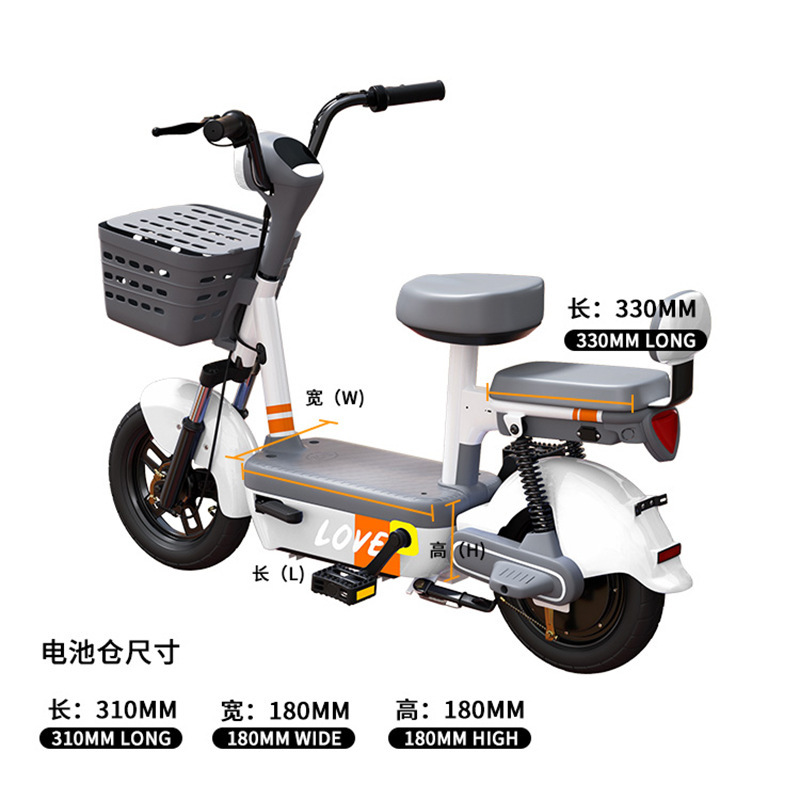 Nueva bicicleta eléctrica unisex batería de coche doble adulto 48V batería de litio DingTalk tienda física