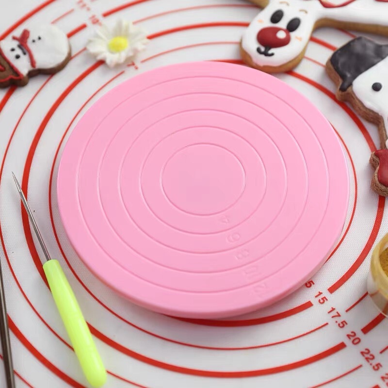 ミニ表装花回転台diy砂糖クリームビスケットケーキ表装花線上色回転台プラスチック回転盤|undefined