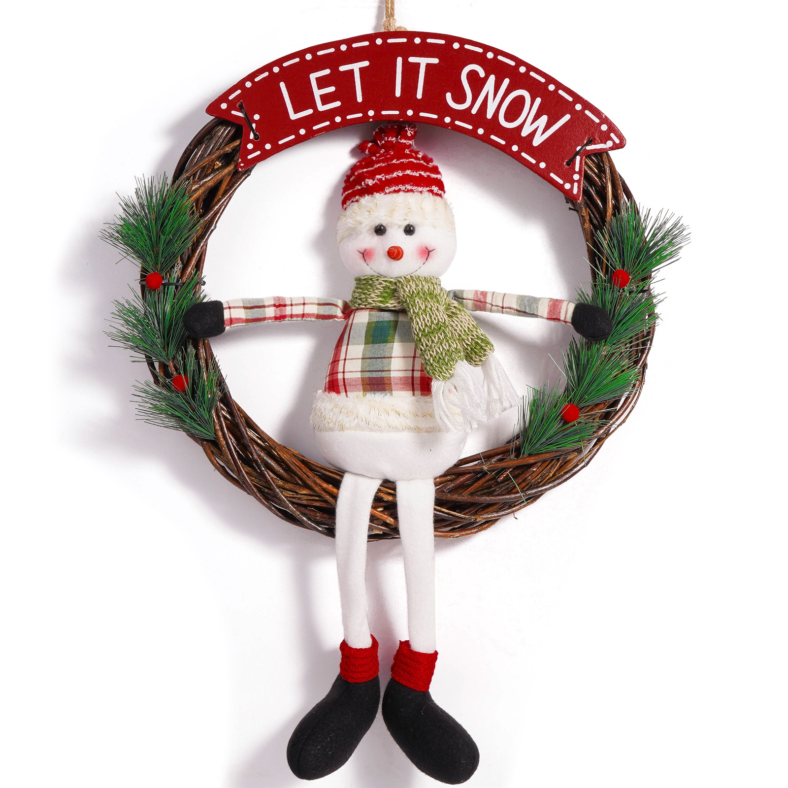 Navidad transfronteriza muñeca de nieve guirnaldas adorables muñecas de nieve guirnaldas creativas decoraciones de guirnaldas colgantes de puerta