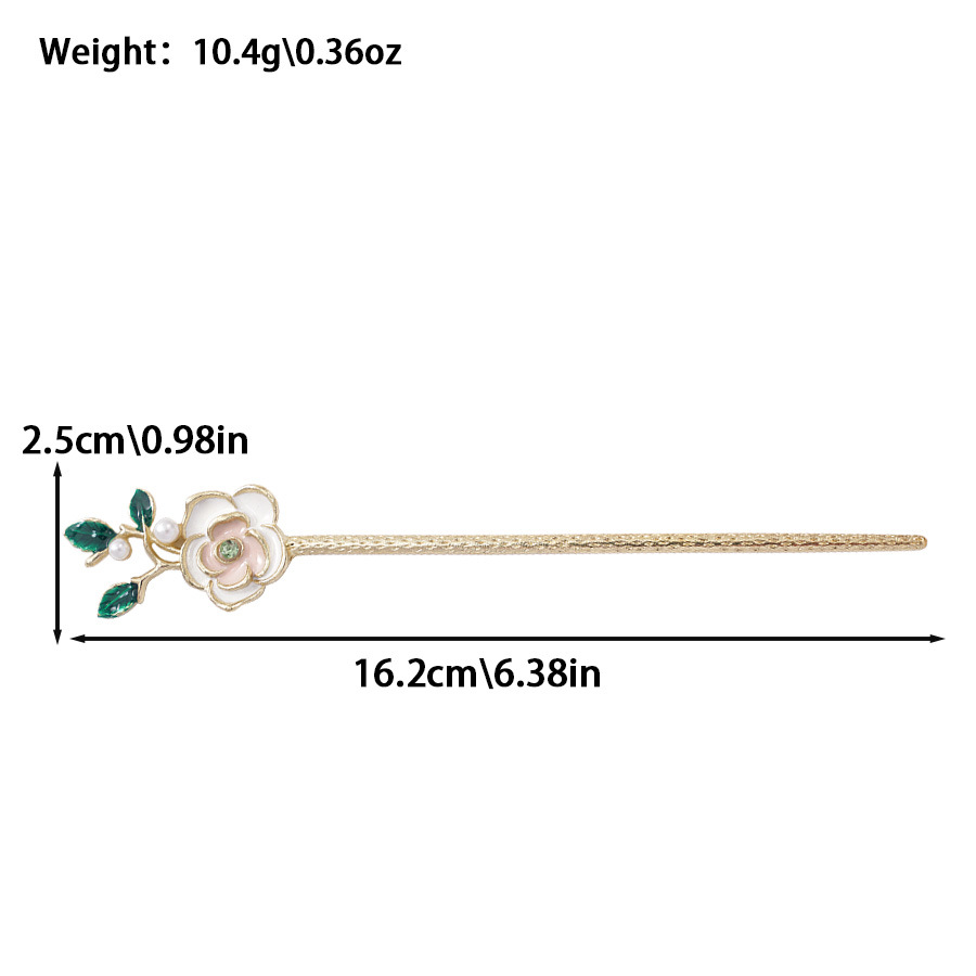 14g Weight Hair Sticks Hair Accessories Type 1 Piece Quantity Holiday, Street Occasion Metal Material Flower Pattern All Seasons Season Women's Gender Elegant, Retro Style Elegant Retro Women's Flower Metal Hair Sticks 11