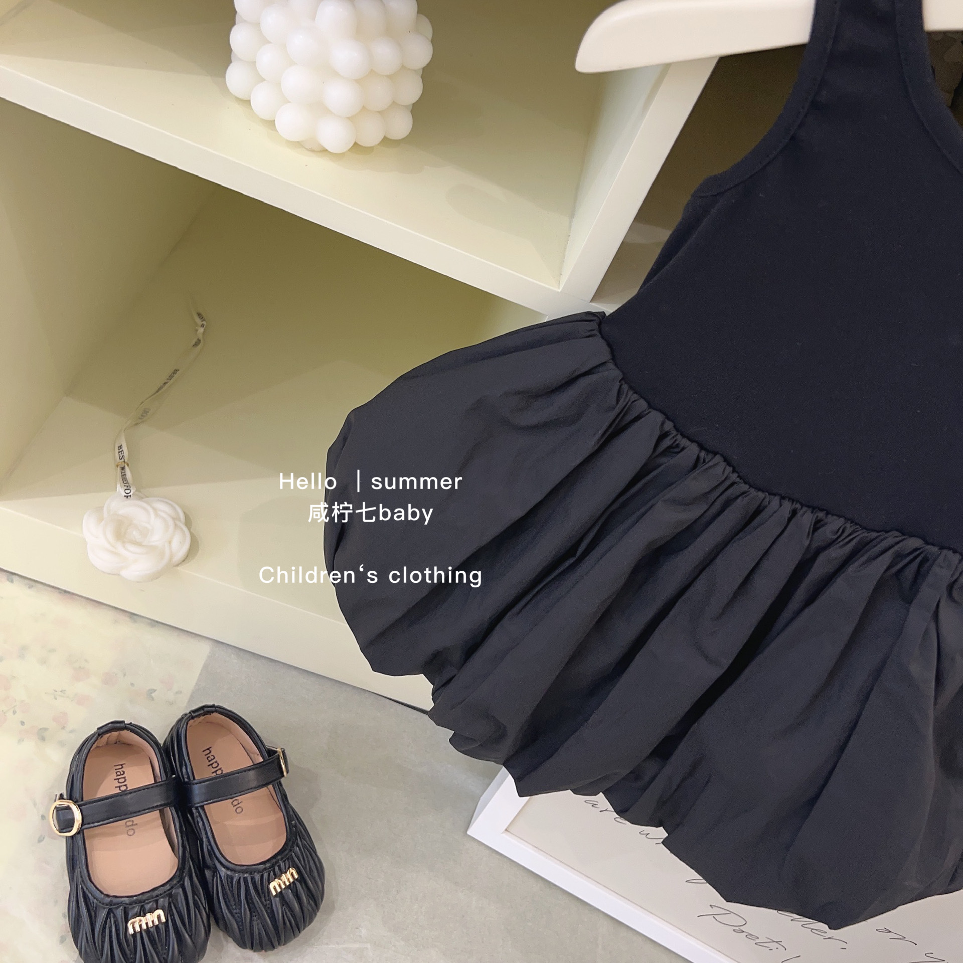 Verano de verano de siete bebés de limón salado Vestido de capullo de estilo occidental de bebé femenino coreano Falda tutú de bebé Vestido de princesa para niños