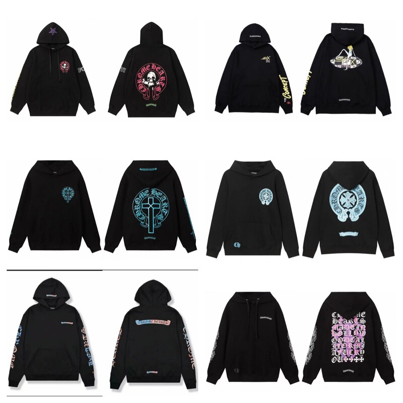 Chrome New High-Quality Printed European and American Street Hooded Sweatshirts for Men and Women Factory