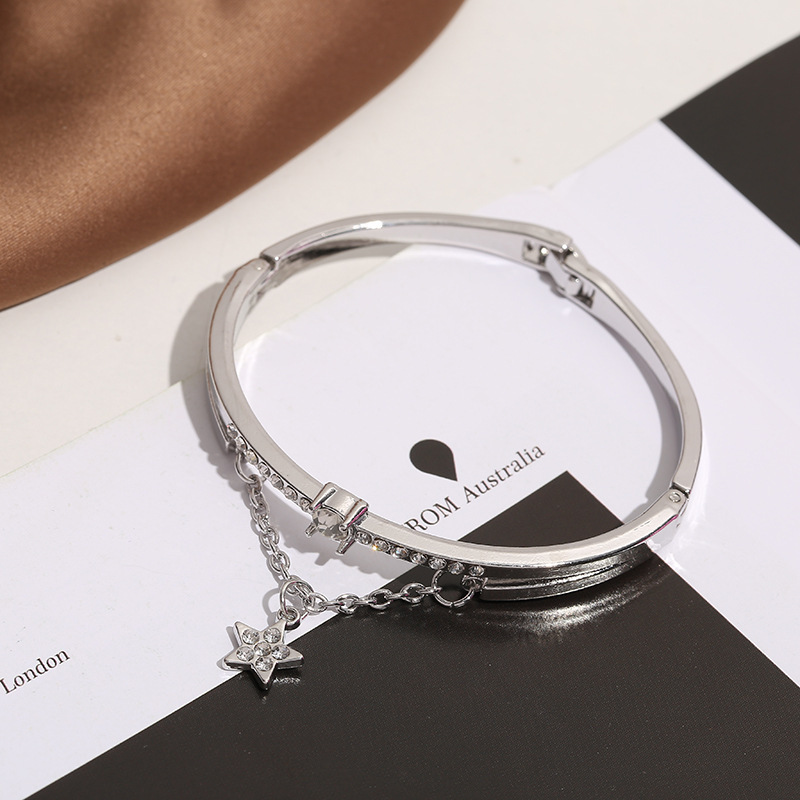 Bracciale rigido stella diamante donna gioiello cristallo moda_voghion.com