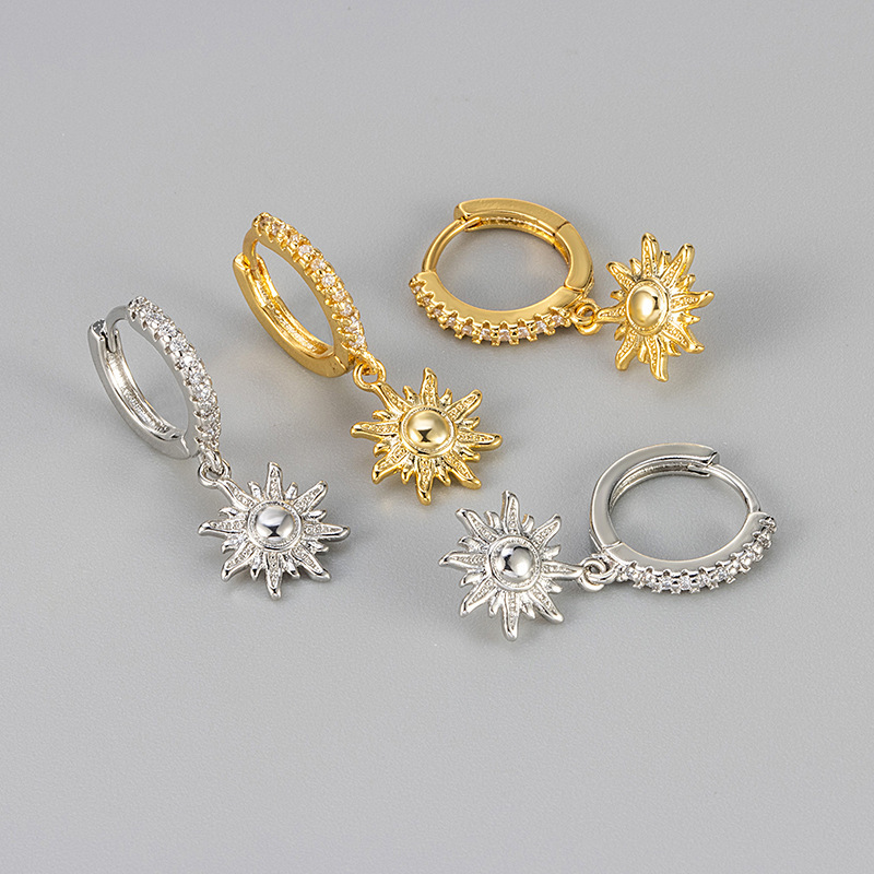 Cross-border Hot New Trendy Sun Cute Earrings Unique Women's Fashion Niche Ear Buckle Cold Wind Earrings Earrings Cross-border Hot New Trendy Sun Cute Earrings Unique Women's Fashion Niche Ear Buckle Cold Wind Earrings Earrings