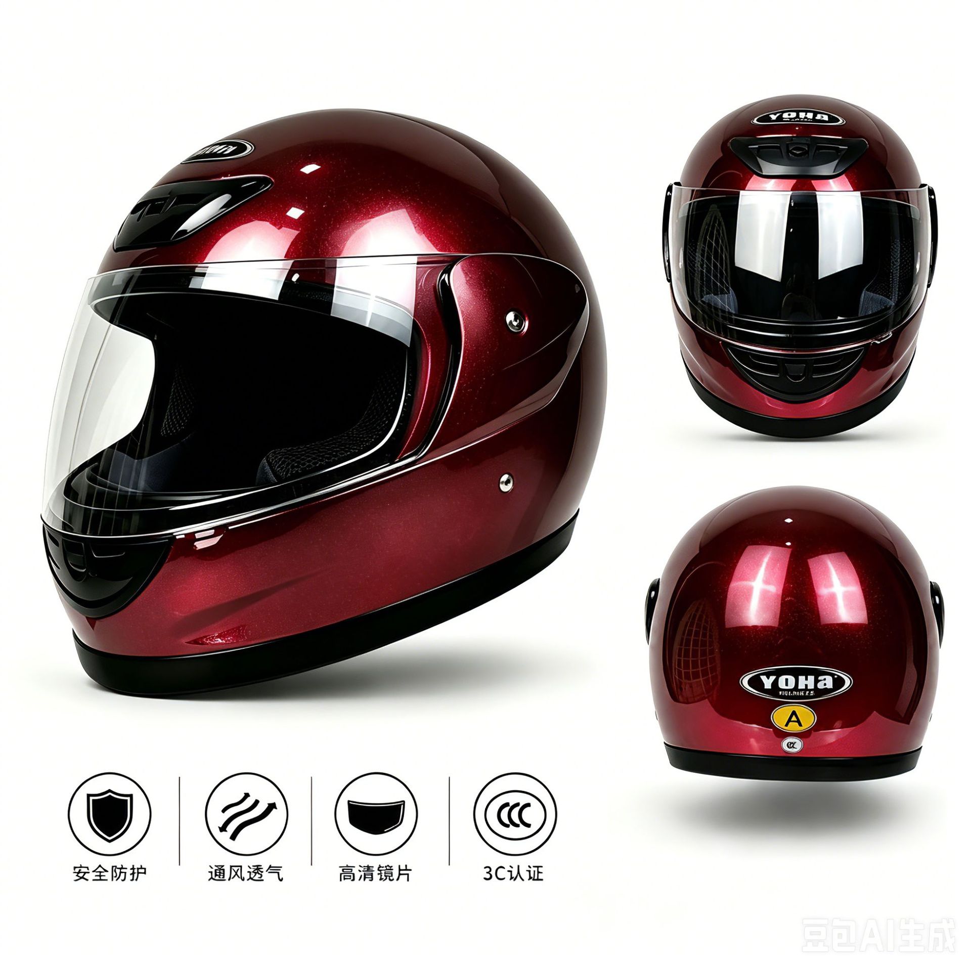 Motorcycle helmet for men, full-face helmet, suitable for winter and electric vehicles, universal for all seasons, motorcycle safety helmet, export helmet