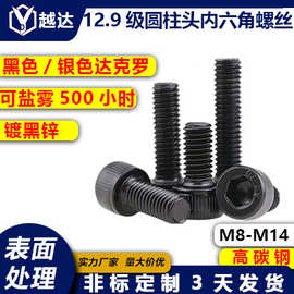达克罗黑色DIN912圆柱头内六角螺丝 /12.9级内六角杯头螺钉M8-M14