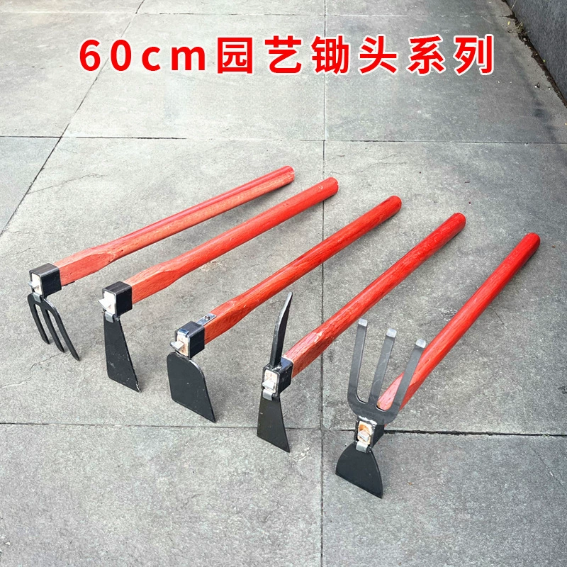 Длинная деревянная ручка маленькая мотыга для сельского хозяйства Открытый инструмент двойного назначения