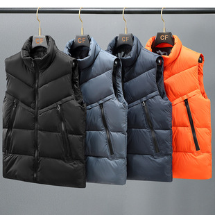 Down Cotton Plus Fat and Loose Vest New Warm Cotton Vest Men's Thickeneded Waistoutwear Outer Fashion Jacket